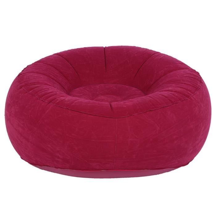 Tbest canapé à la maison Chaise de canapé simple floquée gonflable pliable extérieure pour le jardin de balcon de salon (rose