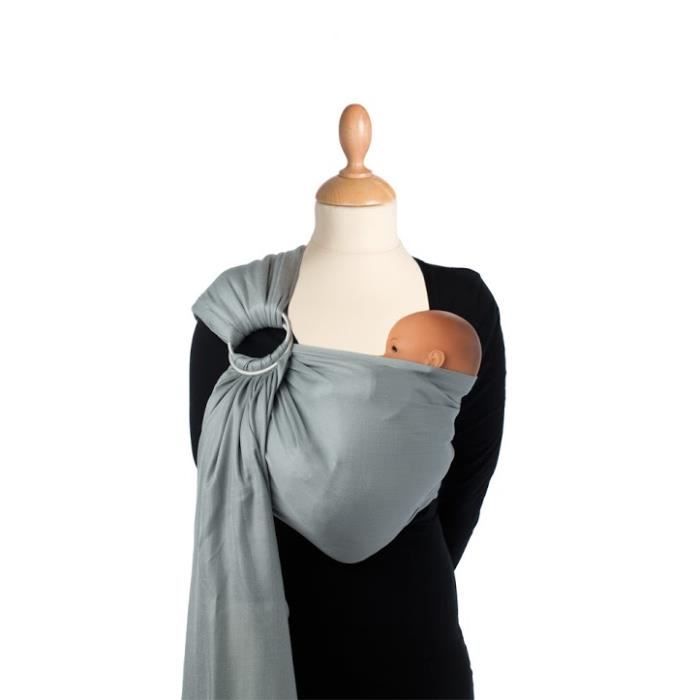 Écharpe De Portage - Babylonia Baby Carriers - Modèle BB-SLING - Porte-Bébé Sans Noeud - 100% Coton Organique - Grey Violet