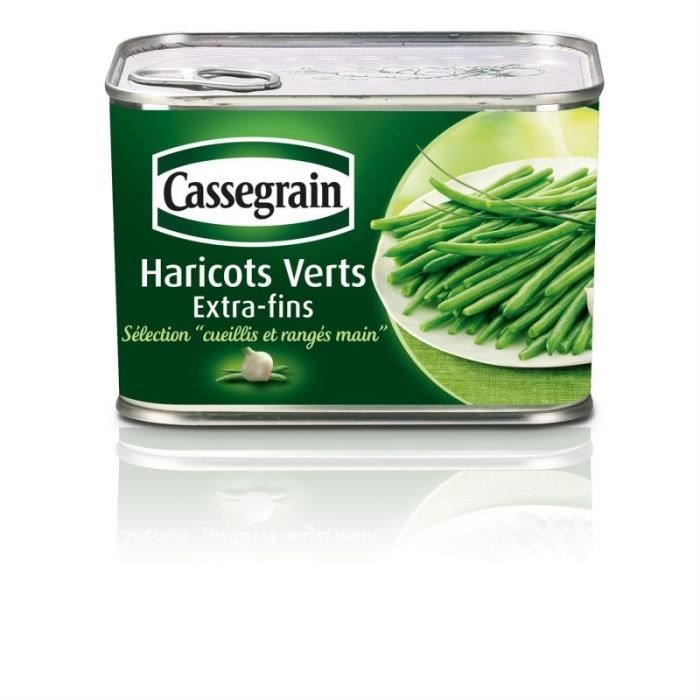CASSEGRAIN - Haricots Verts Extra Fins Cuilles Et Rangés Main 390G - Lot De 4
