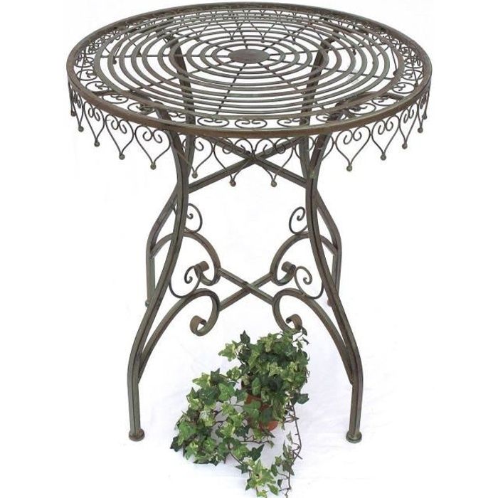 DanDiBo Table Table de jardin Malaga 12184 Table bistro 68cm Desserte Méala Fer