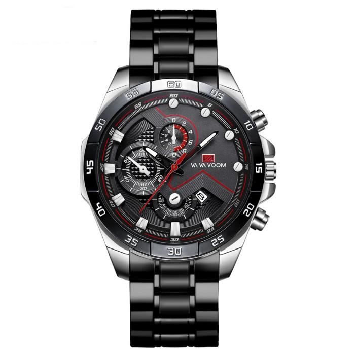 Montre Homme Quartz FESTIVUS , Acier , Imperméable , Quartz , Analogique , Noir , Boîtier en Argenté