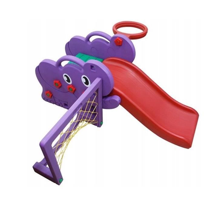 LITTLE ELEPHANT Toboggan avec aire de jeux football et basketball