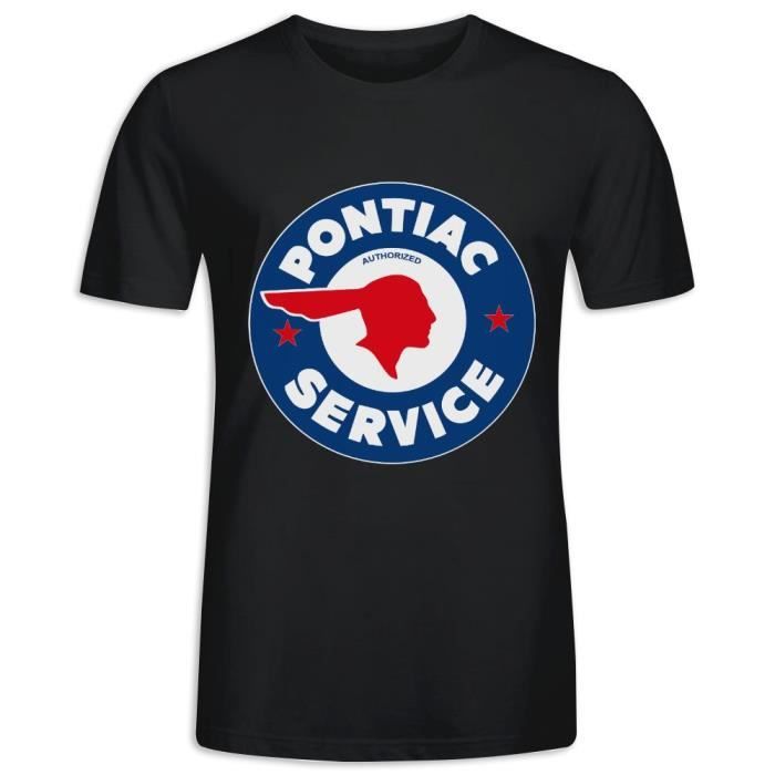 T-Shirt avec imprimé en Auto Pontiac Service Manche Courte Tee Shirt Homme