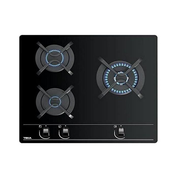 Plaques de cuisson esthetique plaque au gaz teka gbc63010kbn 60 cm gaz naturel (3 feux a gaz)