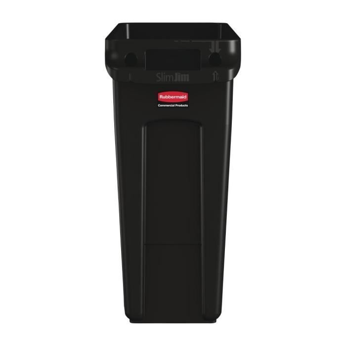 Slim Jim Rubbermaid Conteneur avec les chaînes du noir 60Ltr Venting