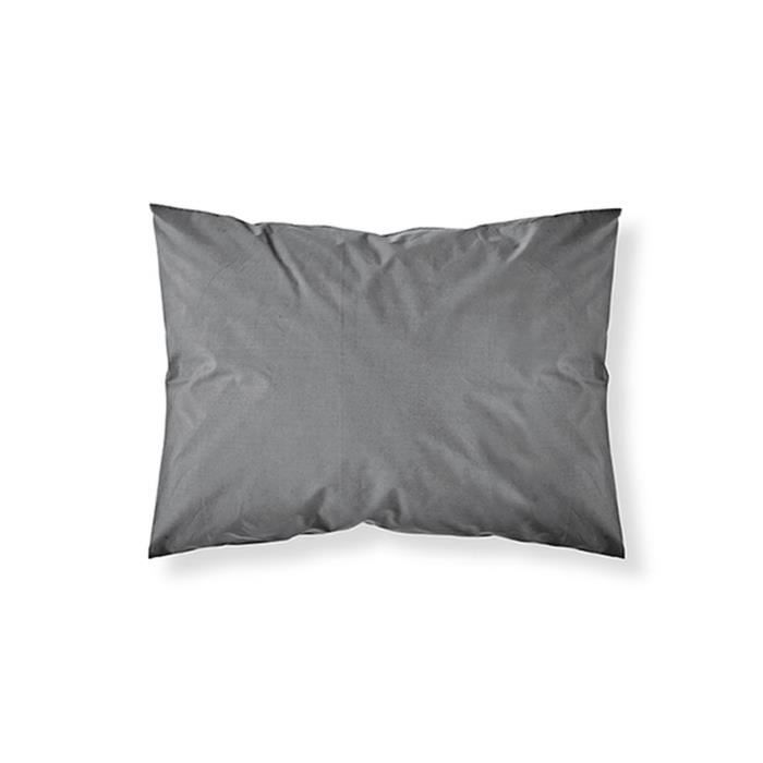 Taie d'oreiller Canon de fusil - 100% coton 57 fils - 50 x 70 cm - Gris foncé