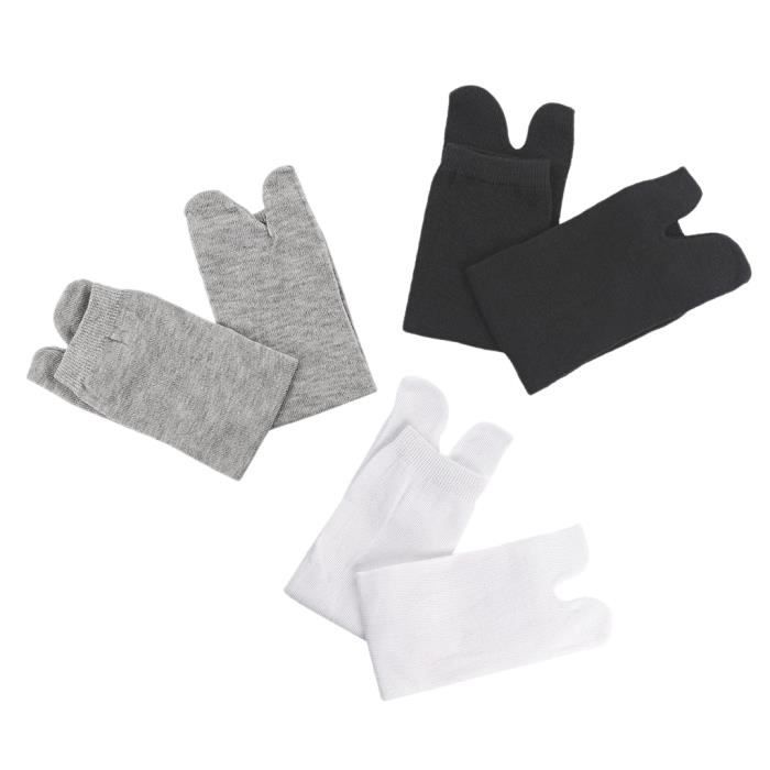 SOIN DES MAINS - SOIN DES PIEDS - GOMMAGE PIED - BAIN DE PIED Chaussettes 3 paires 2 orteils (blanc + gris + noir）