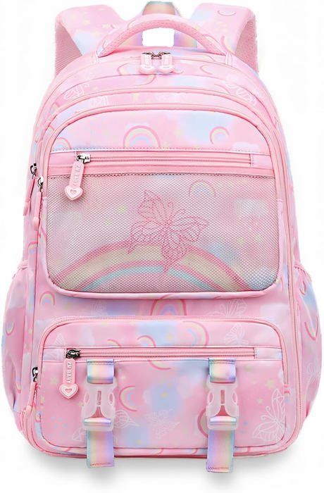 Cartable Sac à Dos Fille Primaire 7-10 Ans - Design Kawaii, Ergonomique, Imperméable Avec Sangle Poitrine