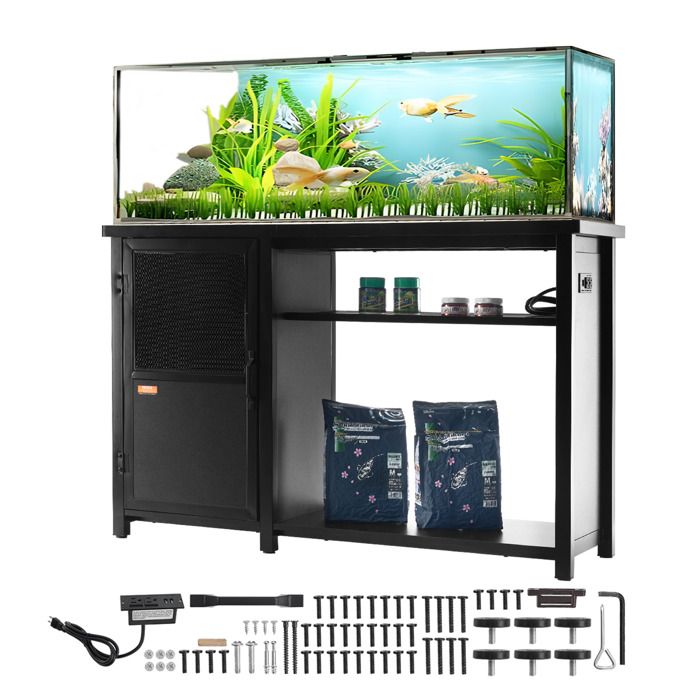 Comparer les prix de Support pour Aquarium-VEVOR-Charge 284 kg-132x50x82 cm-Acier et MDF-Reptiles-Armoire de Rangement-Prise Électrique Intégrée