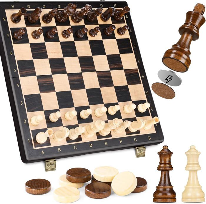 Jeu D'échecs Magnétique Portable - Avec Sac De Rangement - Parfait Pour Voyages Ou Famille