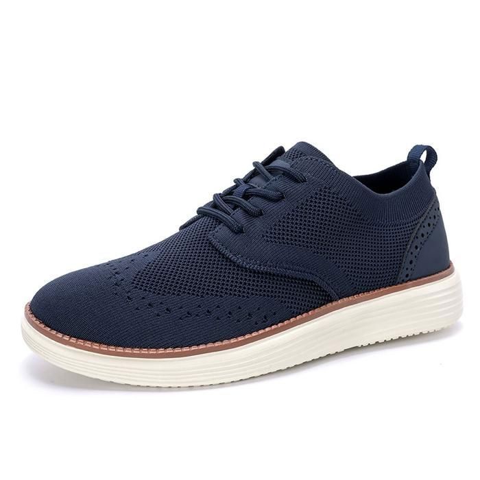 INSFITY Chaussure Casual Légèreté Homme Respirante Grande taille Comfortable Plat - Bleu fonce