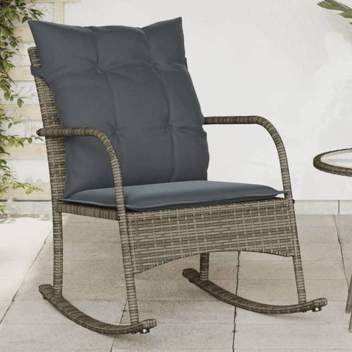 Fauteuil à Bascule Gris Clair – Chaise Relax – Fauteuil Jardin Intérieur Extérieur – Structure Acier – Salon Balcon Terrasse - Jardin Fauteuil à Bascule Gris Clair – Chaise Relax – Fauteuil Jardin Intérieur Extérieur – Structure Acier – Salon Balcon Terrasse - Jardin