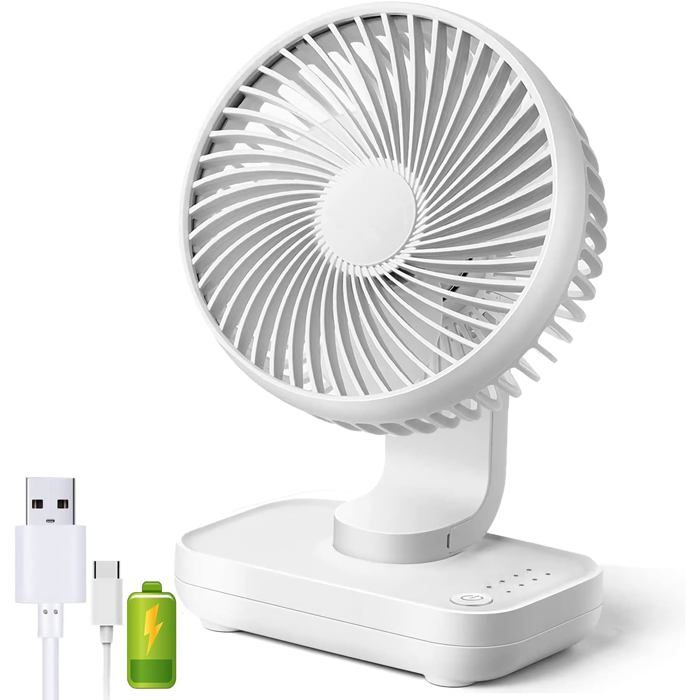 ®RisingFF Ventilateur de table 4 vitesses silencieux 90° variable Mini ventilateur de table rechargeable USB Parfait pour la - Risingff