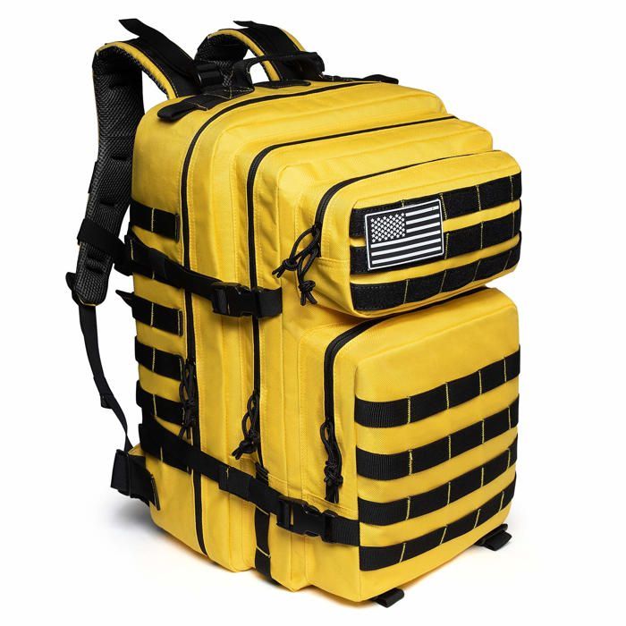 Sac à dos Tactique Militaire - Maavoki - 45L - Polyvalent Imperméable - Ergonomique - Jaune