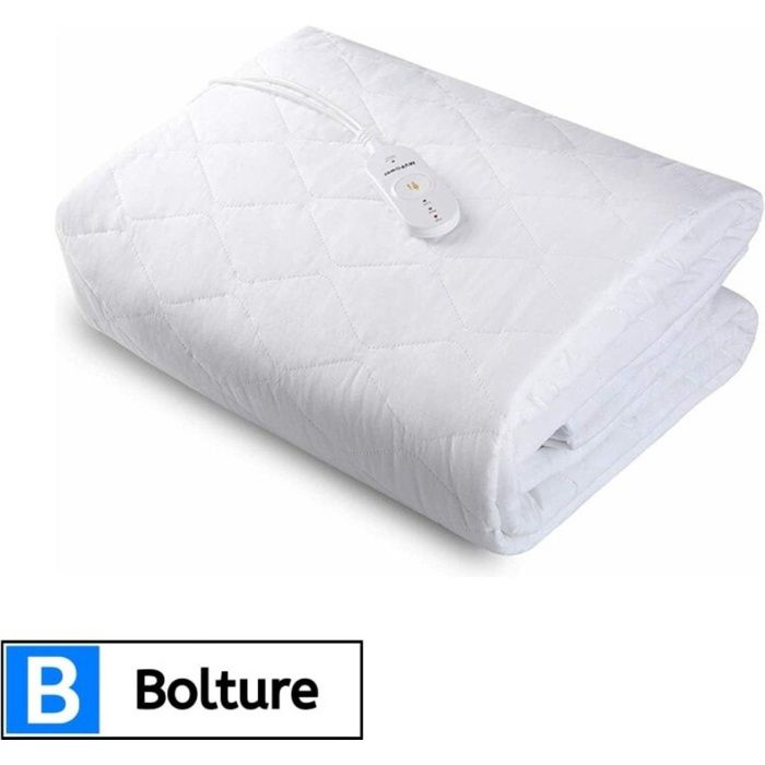 Guohaoi Couverture Chauffante Double 137x190cm - Blanc, Minuterie 10h, Lavable Et Hyper Douce