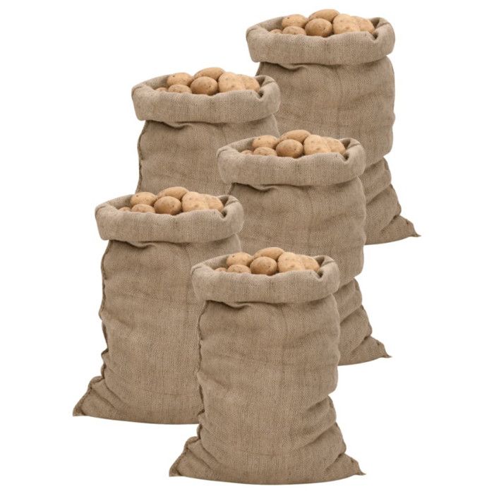 Sacs en jute 5 pcs 60 x 105 cm – 100% jute 340 g/m² pack de 5
