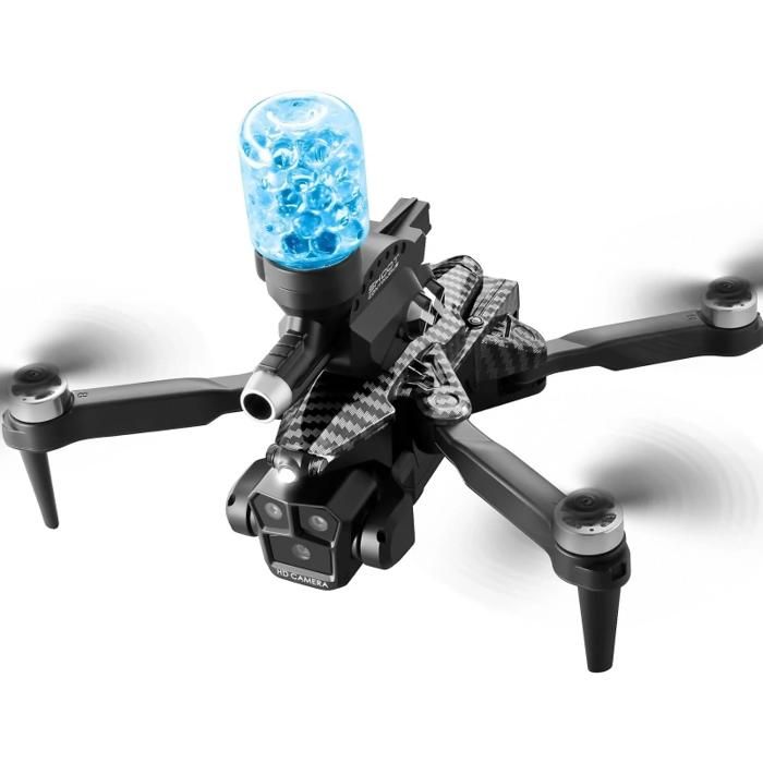 Drone 8K triple objectif ballons deau lumières pour vol de nuit deux batteries adapté aux débutants fibre de carbone