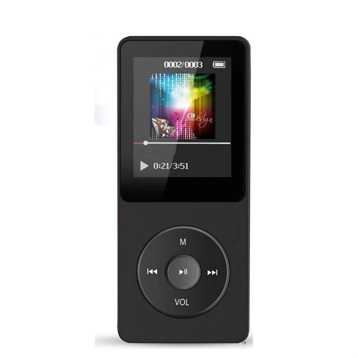 Lecteur MP3 Bluetooth 5.0 8 Go qualité sonore HD compact et portable noir