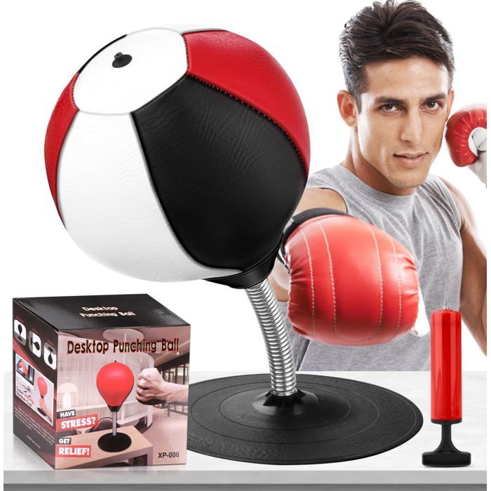 Sac De Frappe De Bureau Avec Ventouse - Balle Anti-Stress Boxe Pour Ados Et Adultes