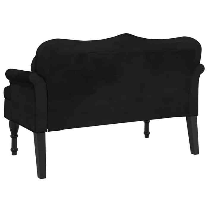 Black Friday Banc salon - JILL - Banquette/Coffre - avec coussins Noir 120 5x65x75 cm - Velours BB333