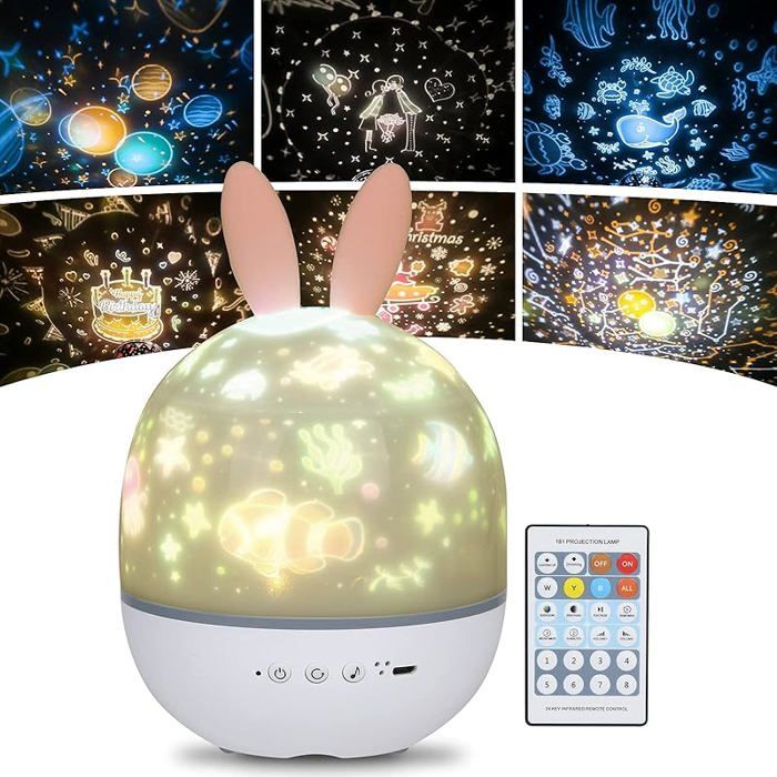 URAQT Children' s night light with star projector baby night light star lamp projector night light 360° remote  FLIGHT VALISE