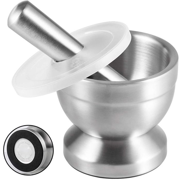 Mortier Et Pilon En Bois - Pour Broyer Ail, Sésame, Noix, Fruits Secs - Outil De Cuisine Traditionnel