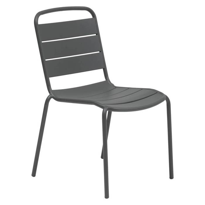 Chaise de jardin empilable Alegoria gris graphite - Hespéride