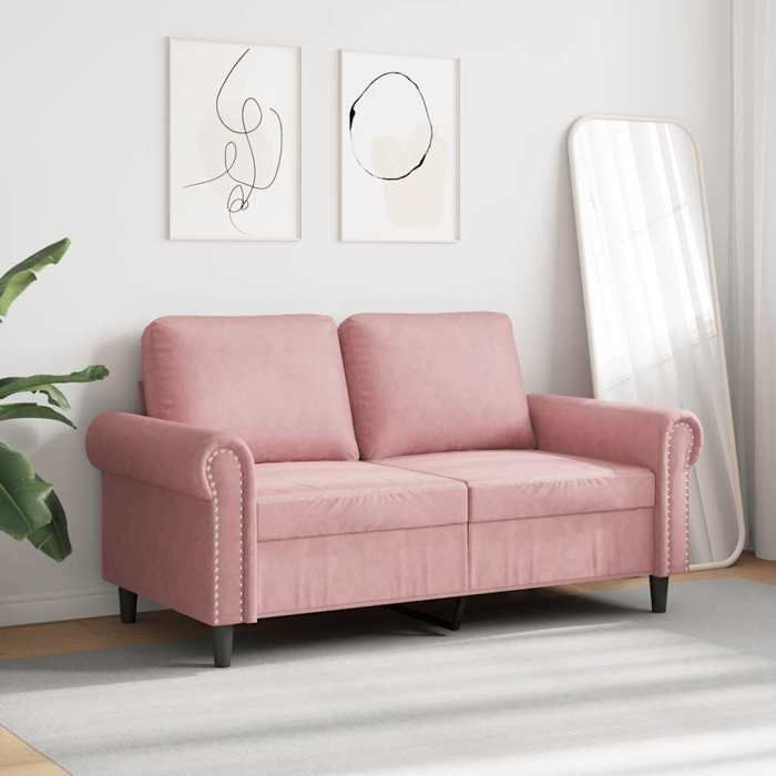 Rose SOFA - PHSH - Canapé avec 2 places - contemporain - Rose 120 cm Velours C1810