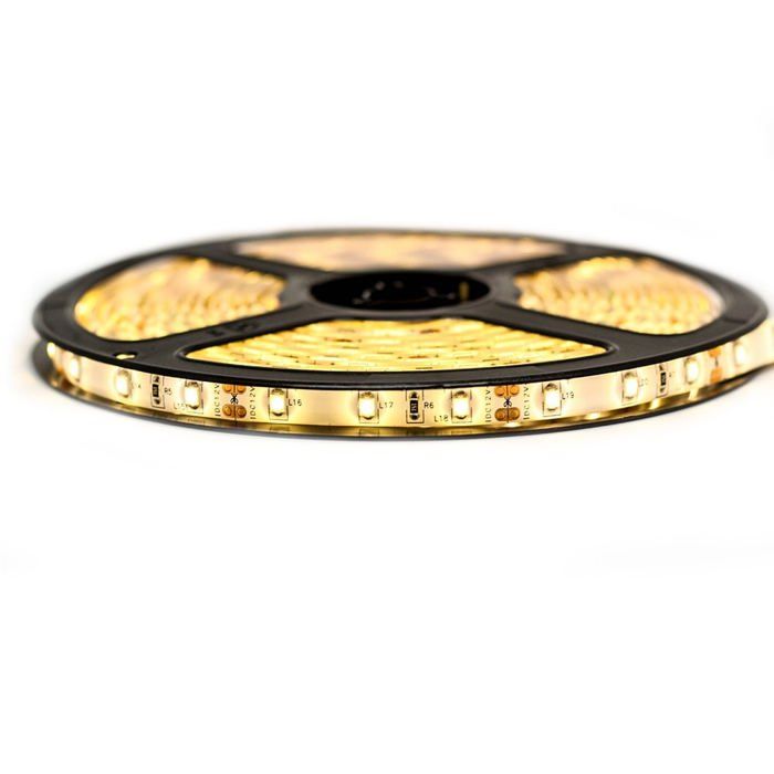 Ruban Professionnel 3528 -60 leds - 1 à 10 mètres - Blanc chaud (IP65) (Longueur: 10 mètres(2x5m) - Transformateur: Inclus metal