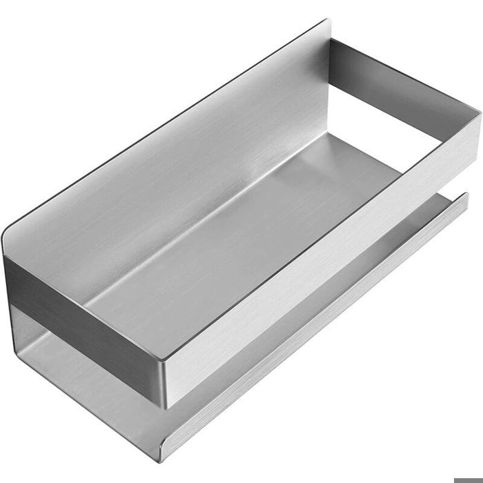 Étagère de douche autocollante - PZCC - Acier inoxydable SUS304 - 23x10x8 cm - Installation sans perçage