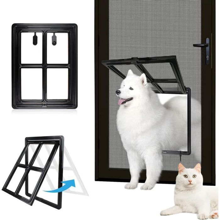 Porte pour animaux - Unbrand - Ouverture 305x406 cm - Installation facile - Noire - Durable - Pour chiens et chats