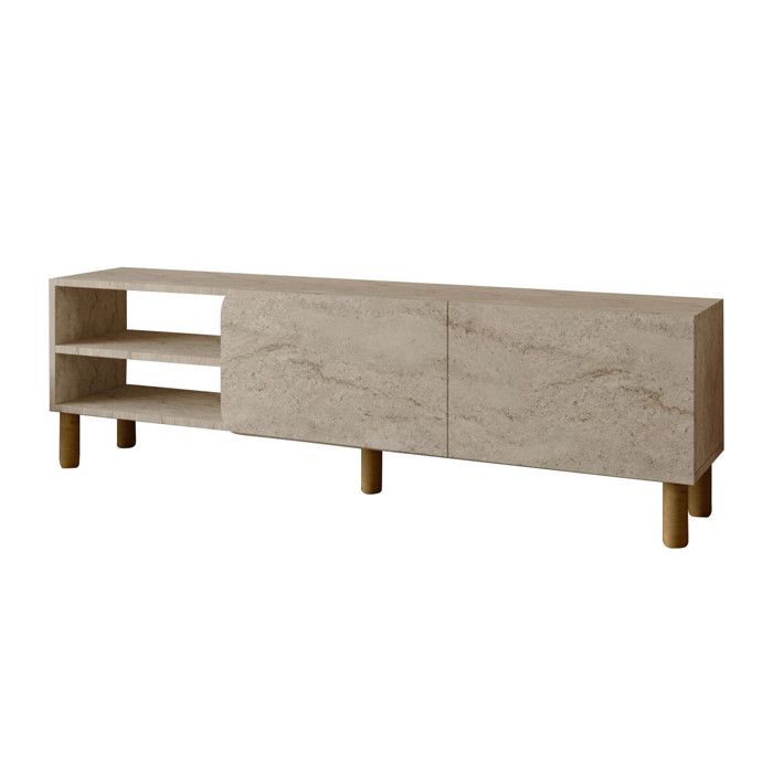 Meuble TV en bois River - 150 x 31 x 48 cm - Travertin Meuble TV en bois River - 150 x 31 x 48 cm - Travertin