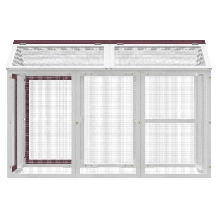 Enclos animaux moka rustique - vidaXL - bois de pin massif contreplaqué - moka blanc - 141 x 94 x 104 cm - pour lextérieur mhb95h