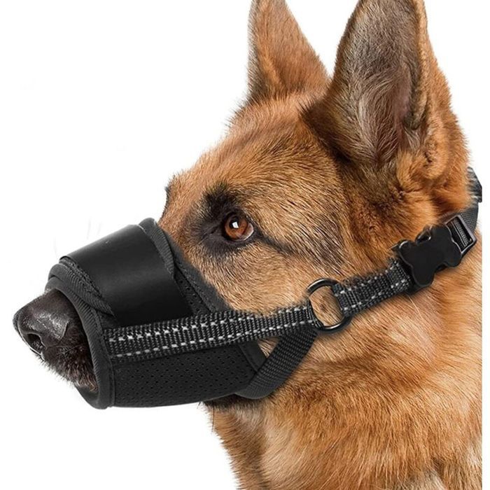 Muselière pour chiens grands/moyens Polyester Taille XL Noir