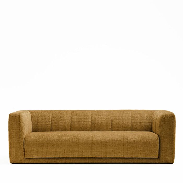 Danae - Canapé convertible 4 places en tissu chenille - Bronze
