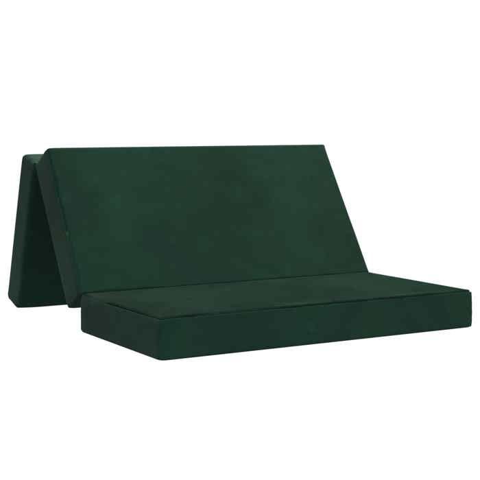 Banquette-lit - Canapé-lit pliable - vidaXL - velours - vert foncé - 120 x 67 x 45 cm 4292390