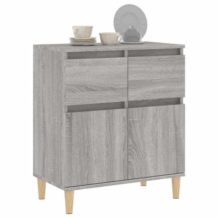 Gris Commode Salon CHIC Buffet bas/Cabinet 1 PC Sonoma gris 60x35x70 cm Bois dingénierie N13493