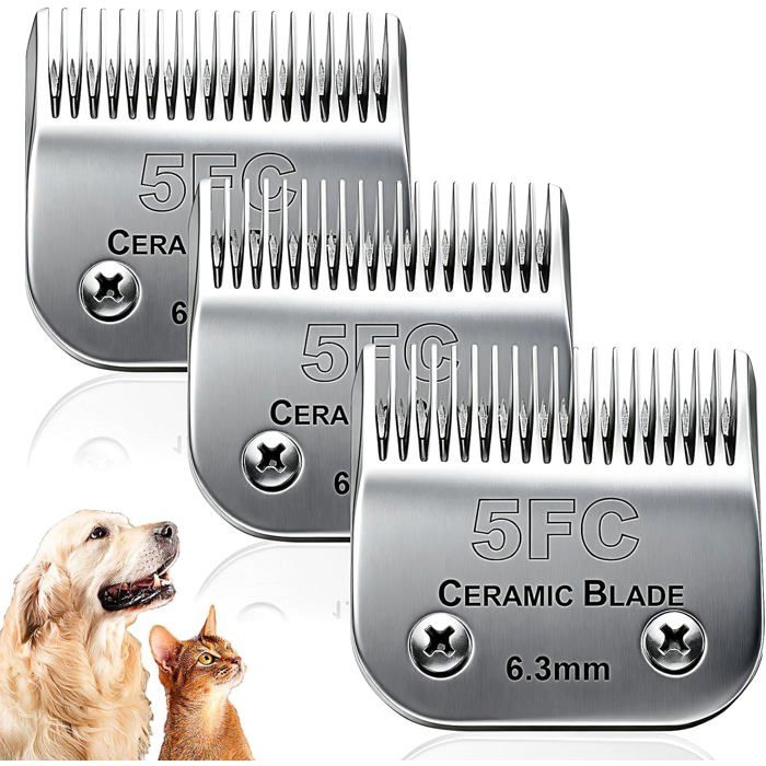 Lames de rechange pour tondeuse pour animaux - Taille 5Fc - Longueur de coupe 6 3 mm - Lot de 3
