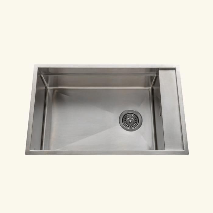 Évier sous plan inox lisse Luisina RIMTICA 1 très grand bac 1 petit égouttoir - passoire incluse 440x700 Évier sous plan inox lisse Luisina RIMTICA 1 très grand bac 1 petit égouttoir - passoire incluse 440x700