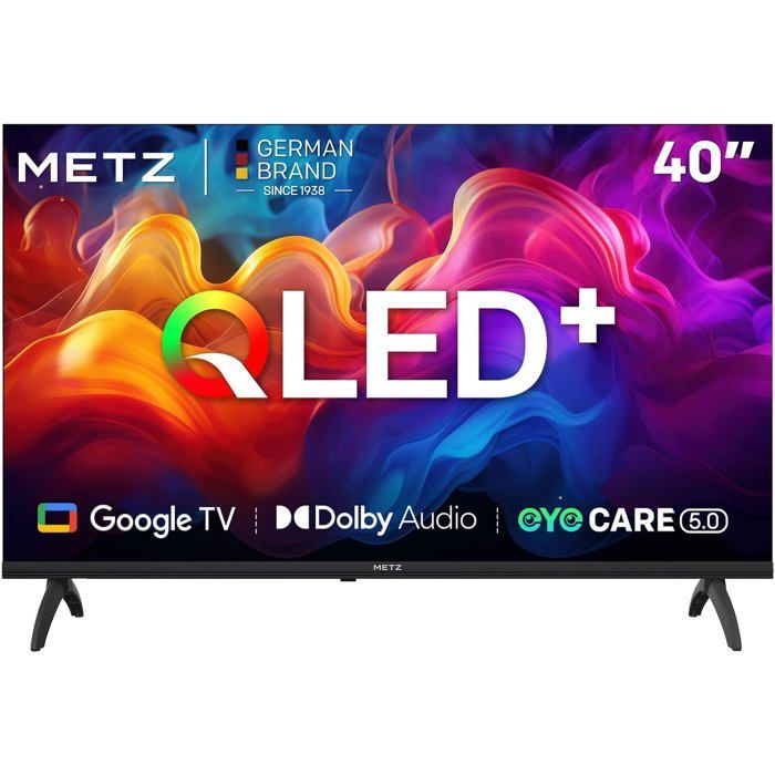 Smart TV QLED 40 Pouces (100 Cm) Full HD Google TV HDR10 Dolby Audio Bluetooth 5.1 EyeCare DVB T T2 C S S2 CI WiFi Noir