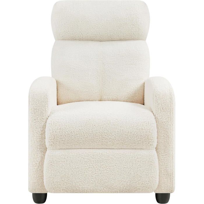 Yaheetech Fauteuil de Relaxation Petit Canapé Inclinable 3 Positions Tissu Bouclette Ivoire avec Repose-Pied Yaheetech Fauteuil de Relaxation Petit Canapé Inclinable 3 Positions Tissu Bouclette Ivoire avec Repose-Pied