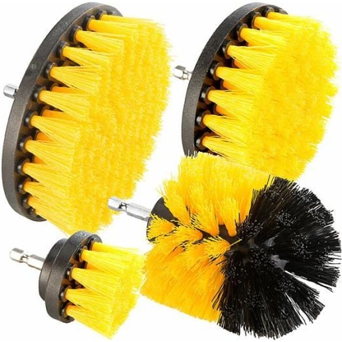 Brosses pour perceuse et visseuse - AGT - 4 modèles - PP et acier inoxydable