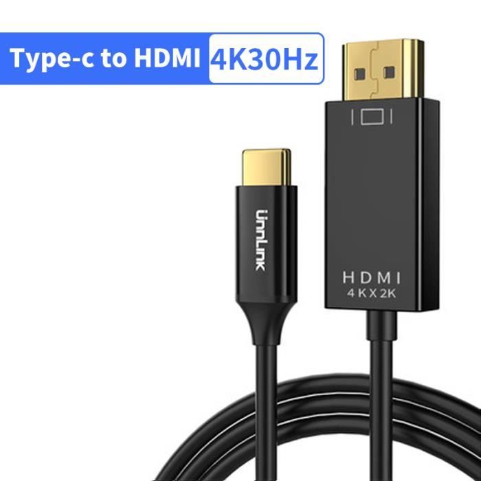 Câble Convertisseur Type C Vers HDMI 2m - Adaptateur 4K HDTV Pour Galaxy Et Autres