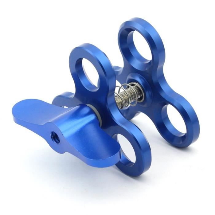 Pince à Boule 3 Trous Pqahffowr – Alliage Alu Oxydé, Vis Inox – Compatible Bras 25 Mm – Pour Caméras, Lampes, Trépieds – Plongée Et Photo