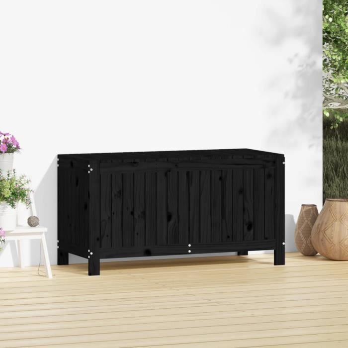 Boîte De Rangement Avec Couvercle Grenouille En Bois Massif Pin - Coffre Jardin 80x49x54 Cm