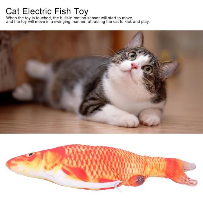 Par Jouets De Poisson Pour Chat Herbe A Chat Saut Poisson En Peluche En Mouvement Rechargeable Hareng Rouge Usb Cdiscount