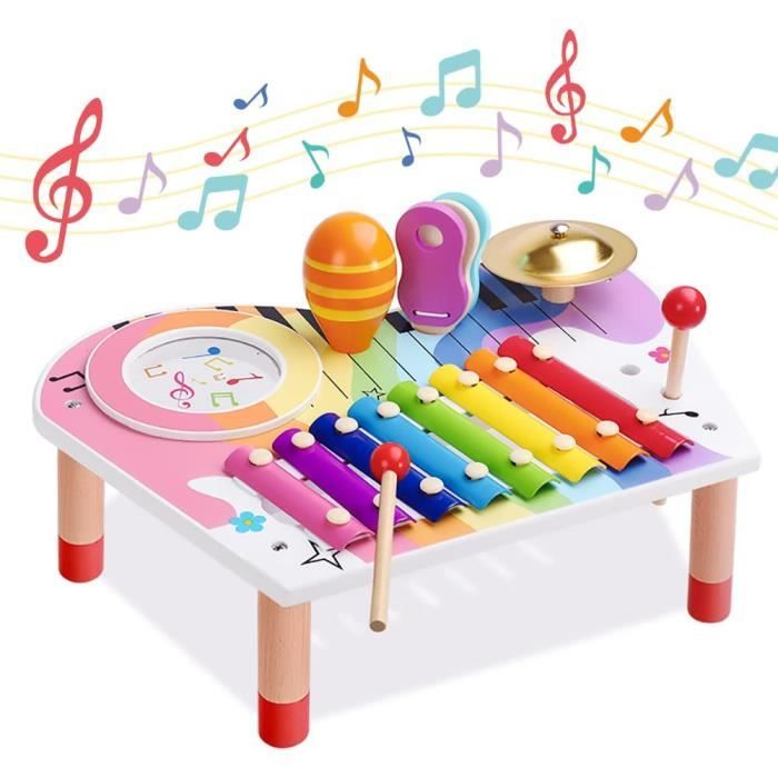 Jouet Bébé En Bois – Xylophone Montessori (Instrument De Musique Éducatif) – Cadeau De Noël Idéal Jouet Musical Bébé