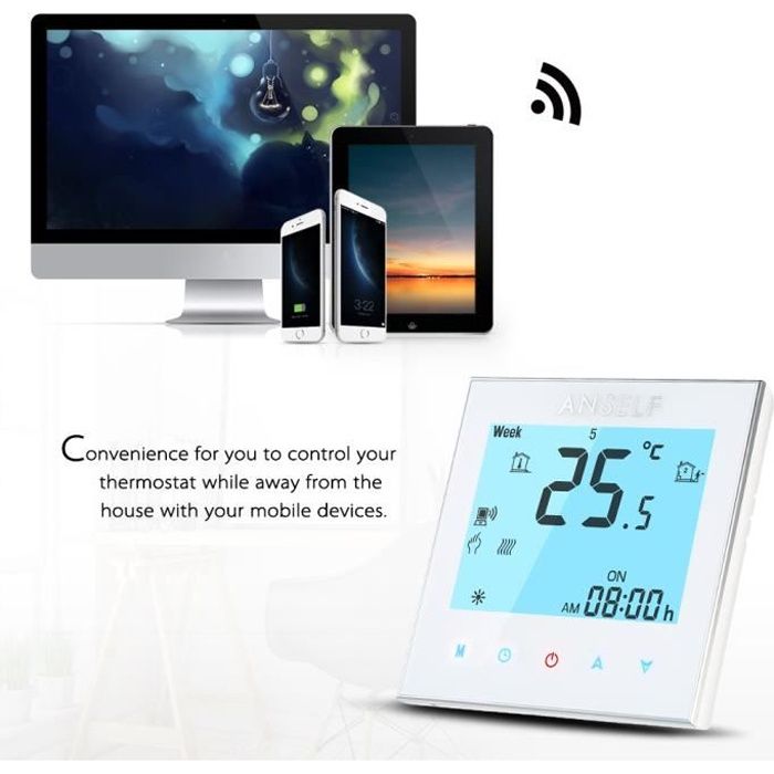 16A 110 240V Thermostat intelligent WIFI durable avec écran tactile