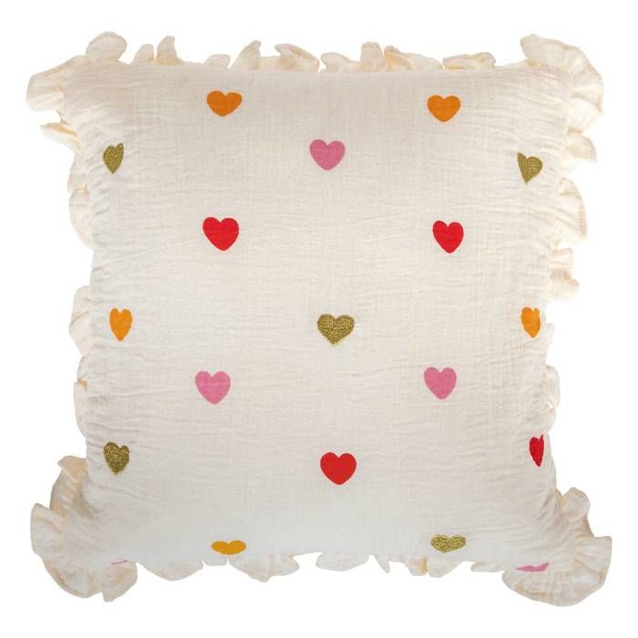 Coussin enfant amour Aina beige 40x40cm - Atmosphera Créateur dintérieur