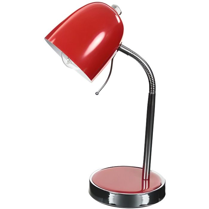 lampe de bureau vintage en métal rouge et doré / la retro fabrique
